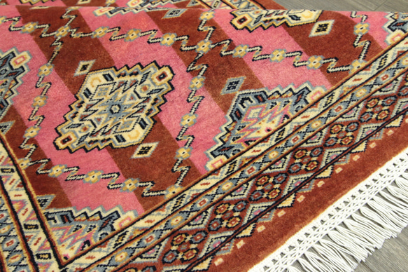 ワケアリお買い得品　新品　玄関マット　最高峰Aクラス絨毯　パキスタン手織り絨毯　63x95cm　＃982 5枚目の画像