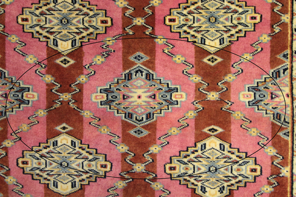 ワケアリお買い得品　新品　玄関マット　最高峰Aクラス絨毯　パキスタン手織り絨毯　63x95cm　＃982 7枚目の画像