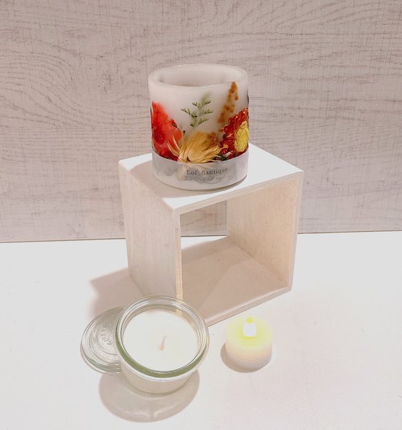 Botanical flower candle(秋) LEDティーライトキャンドル付き 送料無料 3枚目の画像