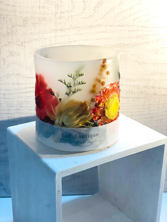 Botanical flower candle(秋) LEDティーライトキャンドル付き 送料無料 2枚目の画像