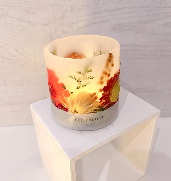 Botanical flower candle(秋) LEDティーライトキャンドル付き 送料無料 5枚目の画像