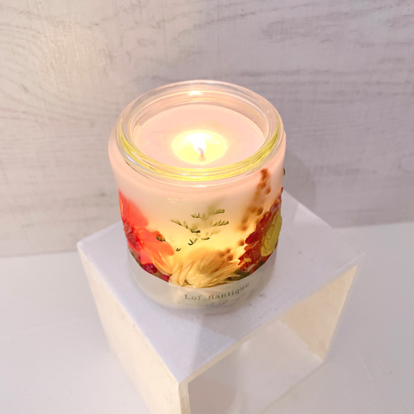Botanical flower candle(秋) LEDティーライトキャンドル付き 送料無料 6枚目の画像