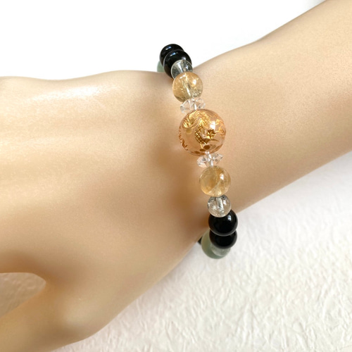 新作・九頭龍ブレスレット ◇戸隠山・御神水浄化◇】ブラック翡翠 翡翠