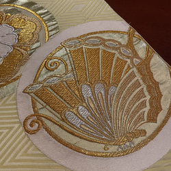 豪華刺繍の袋帯で作った正絹テーブルランナー1653 5枚目の画像