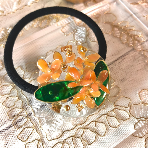 受注制作＊ 金木犀に魅せられて ヘアゴム ワイヤー キンモクセイ