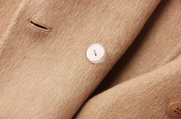 2色　シルク混ウールの上質なハーフコート　ゆったりシルエット【秋冬】キャメル/グレー 12枚目の画像