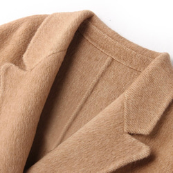 2色　シルク混ウールの上質なハーフコート　ゆったりシルエット【秋冬】キャメル/グレー 10枚目の画像