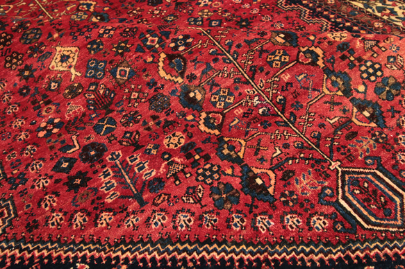 アンティーク絨毯　トライバルラグ　アバデ　オールド手織り絨毯　154x200cm　＃786 8枚目の画像