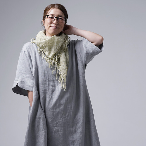 wafu / 入門編】リネンドレス 風が通る ビックT ワンピース / 銀鼠  