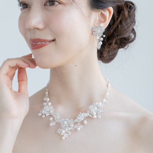 ◇ネックレス&ピアスorイヤリング◇淡水パール ウェディング ◇ネックレス&ピアスorイヤリング◇淡水パール ウェディング