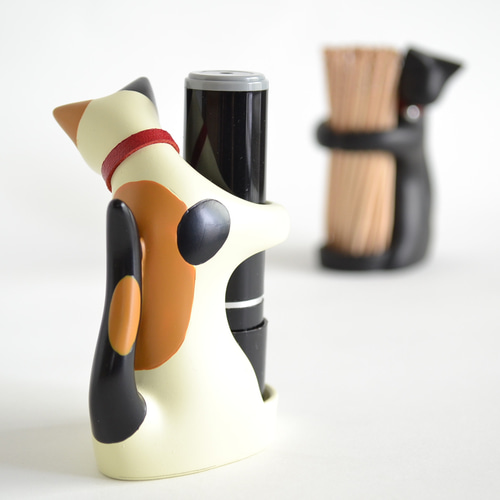 ねこのはんこ立て/フィギュア/ペンスタンド/ハンコ立て はんこ