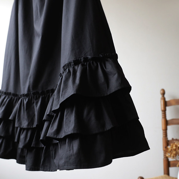 ⁑ラスト②８２cm丈『大人甘めのふりフリル スカート』コットン１００％ 裾フリル ペチコートとしても  K57 11枚目の画像