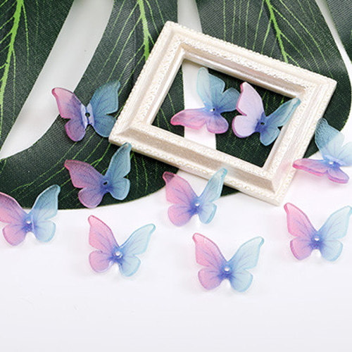 A3979-1 24個 貼付けパーツ 樹脂貼付けパーツ 樹脂カボション 蝶