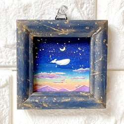 油絵 ウォールボックス【夜の海】 絵画 HR 通販 10183008｜Creema