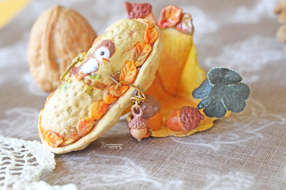 がま口ポーチ☆りす② （mina perhonen - ミナペルホネン ハンドメイド  