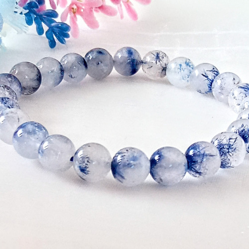 一点✿天然美品☆希少石透明感のある☆デュモルチェライトインクォーツ  