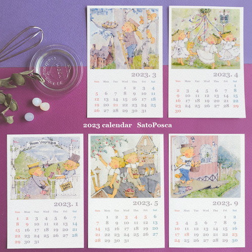 2023年カレンダー（A4サイズ） カレンダー SatoPosca 通販