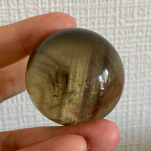 特大虹入り！ゼウス スモーキーシトリン 天然石 スフィア - メルカリ