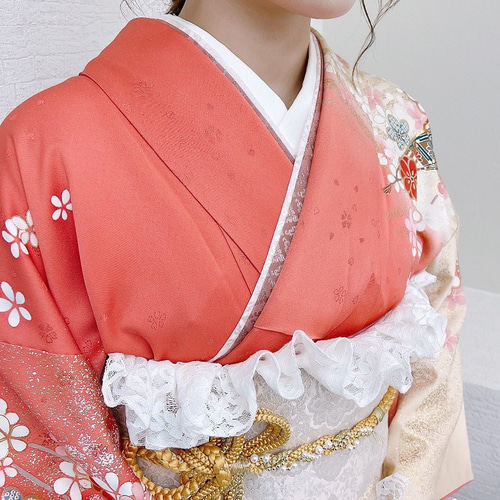 Y4768 金 銀 重ね衿 伊達えり 振袖 袴 成人式 おっきかっ Y4768 金 銀 重ね衿 伊達えり 振袖 袴 成人式 おっきかっ