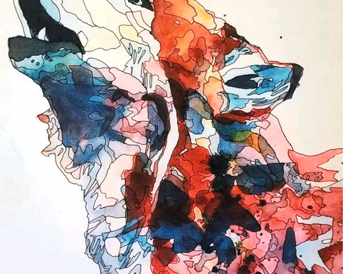超安い】 Amazon.co.jp: 絵画 アクリル画 水彩画 蜜蝋画 Morning