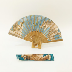着物扇子　アンティークの絹の着物使用　日本の京都の職人が手仕事で制作　オンリーワン　プレゼントに最適 #55 3枚目の画像