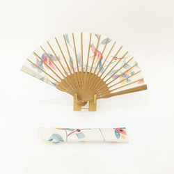 【受注制作】着物扇子　アンティークの絹の着物使用　日本の京都の職人が手仕事で制作　オンリーワン　プレゼントに最適 #56 3枚目の画像