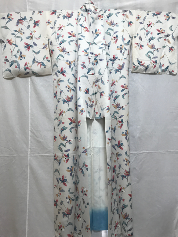 【受注制作】着物扇子　アンティークの絹の着物使用　日本の京都の職人が手仕事で制作　オンリーワン　プレゼントに最適 #56 9枚目の画像