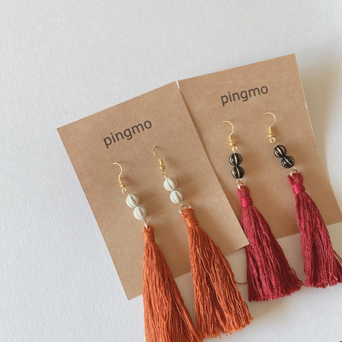 数量限定】ビーズタッセルピアス ピアス（フック・チェーン） pingmo 