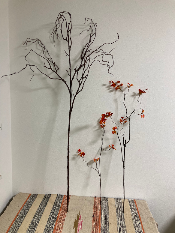 [送料込み] (大)枝物　紅葉　フェイクグリーン　枯枝　人工植物　3本セット　 7枚目の画像
