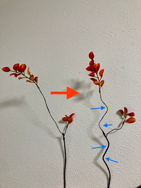 [送料込み] (大)枝物　紅葉　フェイクグリーン　枯枝　人工植物　3本セット　 9枚目の画像