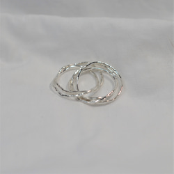 シルバー　ウェーブ5連の指輪　－155－ 4枚目の画像