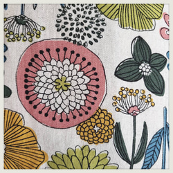 北欧風お花柄♧綿麻キャンバス生地　クッションカバー　45×45cm 3枚目の画像