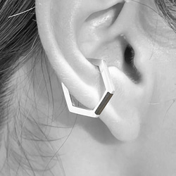 hexagon ear cuff  ebony　ｲﾔｰｶﾌ silver925 4枚目の画像