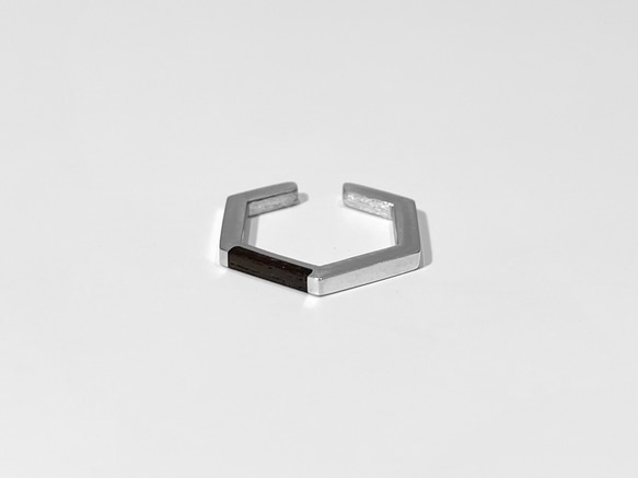 hexagon ear cuff  ebony　ｲﾔｰｶﾌ silver925 2枚目の画像