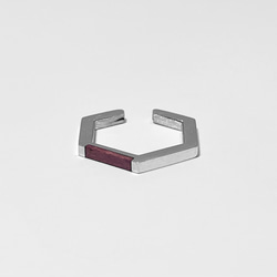 hexagon ear cuff パープルハート　ｲﾔｰｶﾌ silver925 2枚目の画像