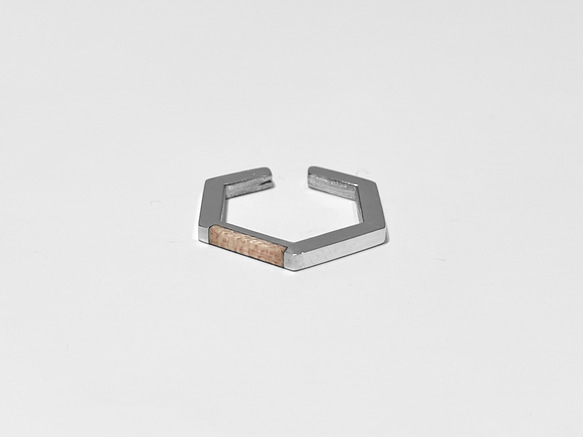 hexagon ear cuff ﾒｲﾌﾟﾙ　ｲﾔｰｶﾌ silver925 2枚目の画像