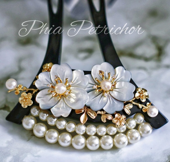 簪 和 K24GP 桜 かんざし バチ型 パール 簪 着物 髪飾り 留袖 着物