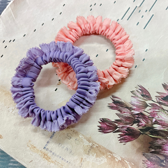 カラー追加♡フリルリボンの細シュシュ♡ シュシュ NicoRoomꪔ̤̮* 通販