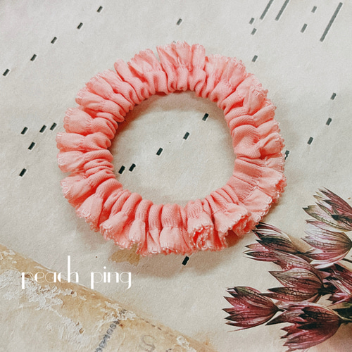 カラー追加♡フリルリボンの細シュシュ♡ シュシュ NicoRoomꪔ̤̮* 通販