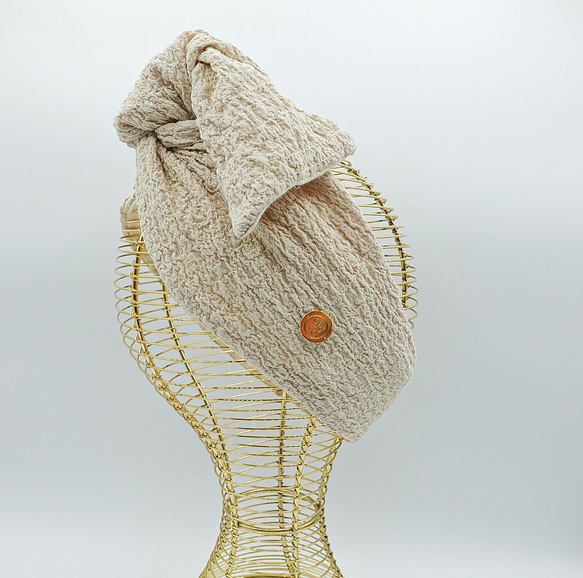 3D Nuance棉麻米色｜換裝頭巾｜QPPA®︎發頭巾帽子 第3張的照片