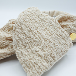 3D Nuance棉麻米色｜換裝頭巾｜QPPA®︎發頭巾帽子 第4張的照片