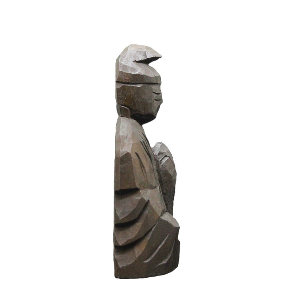 恵比寿（15cm es3557) 仏像 円空仏 摸刻 木彫 5枚目の画像