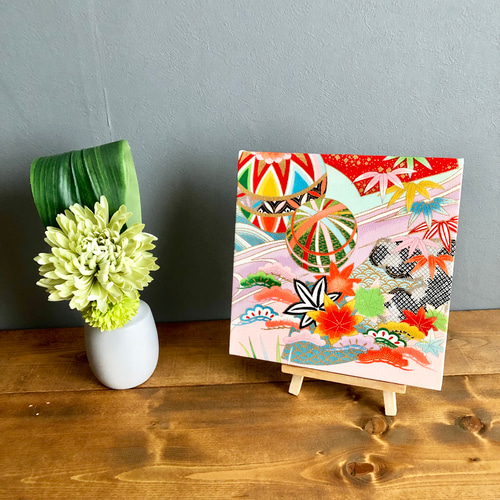 着物のファブリックパネル ハレの日に アンティークピンク（3枚セット