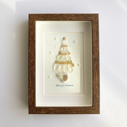 白いクリスマスツリー・シーグラスアート 2枚目の画像