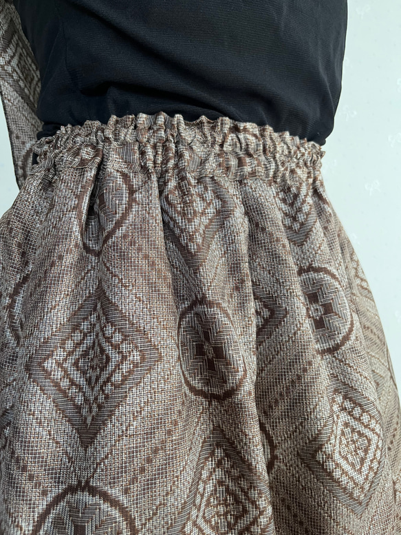 大島紬の大人のバルーンスカート&マフラー 5枚目の画像