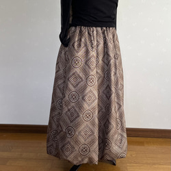 大島紬の大人のバルーンスカート&マフラー 1枚目の画像