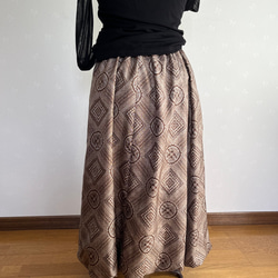 大島紬の大人のバルーンスカート&マフラー 2枚目の画像