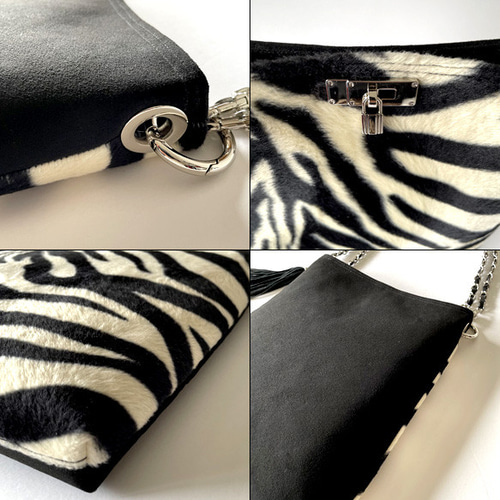 パーリーゲイツゼブラ柄 フェイクファー バッグ 2点セット フェイクファー カートバッグ ＜ゼブラ柄＞ (UNISEX)｜PEARLY