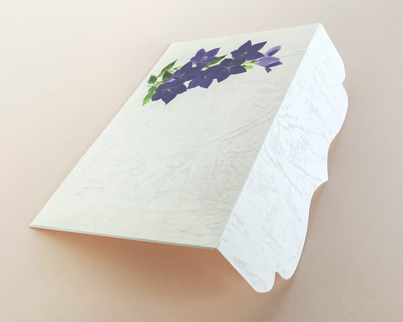 キキョウの二つ折りメッセージカード＆ダイカットミニ封筒　2種 16枚目の画像