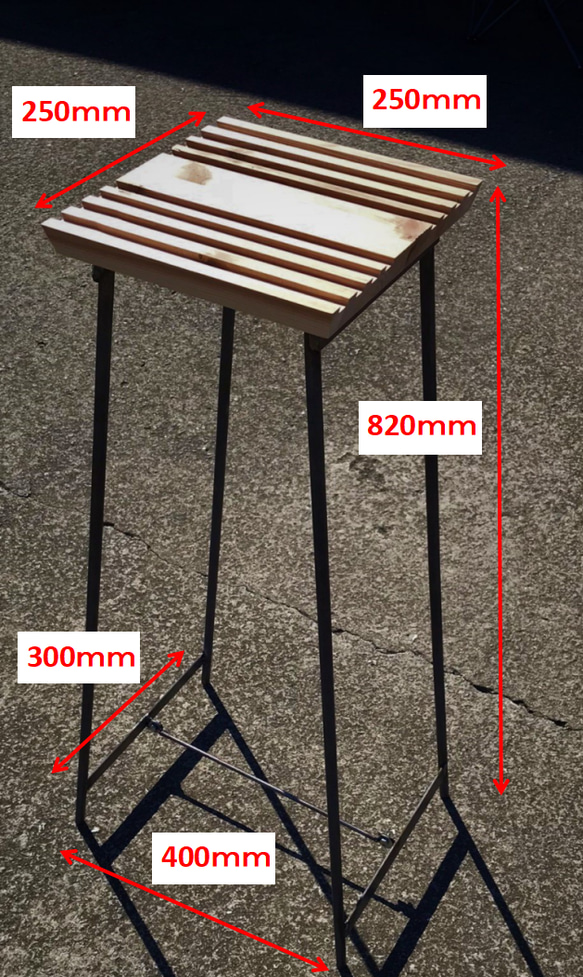 マルチラック　ディスプレイスタンド　加湿器台　アイアン　木材【W400×D300×H820】 3枚目の画像